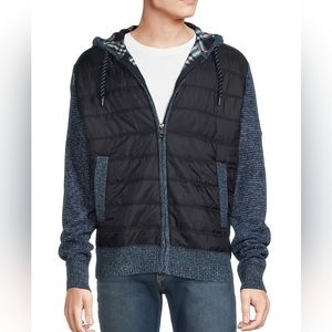 Point Zero Quilted Hoodie Jacket with Fleece Size L NWT